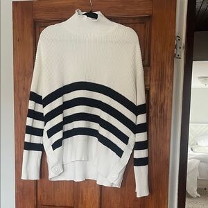Striped Navy and White Women's Sweater